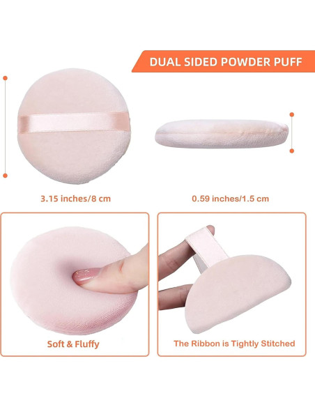 Esponjas de Maquillaje de Algodón Puro - 10 Piezas 8 cm Esponjas de Maquillaje de Algodón Puro - 10 Piezas 8 cm