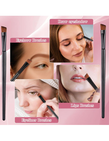 100 Brochas Desechables para Cejas Yolev - 10cm Anguladas