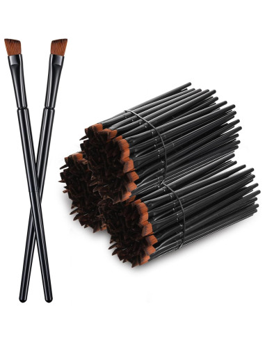 100 Brochas Desechables para Cejas Yolev - 10cm Anguladas