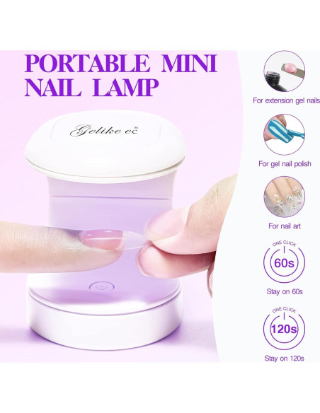Kit de Uñas de Gel Gelike EC con Lámpara UV y Pegamento 6 en 1 Kit de Uñas de Gel Gelike EC con Lámpara UV y Pegamento 6 en 1