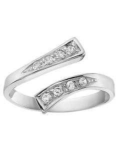 Anillo ajustable de cruce de zirconia cúbica 10K Ritastephens