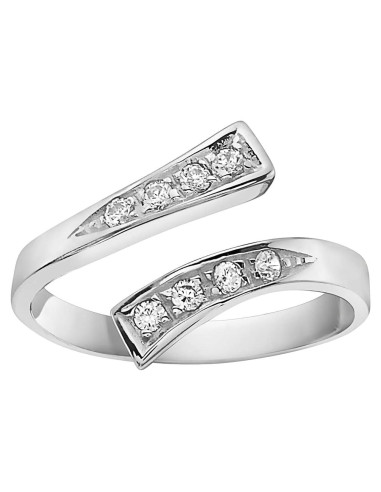 Anillo ajustable de cruce de zirconia cúbica 10K Ritastephens
