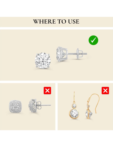 Respaldo de Arete de Oro Blanco 14K Everyday Elegance 0.81mm Respaldo de Arete de Oro Blanco 14K Everyday Elegance 0.81mm