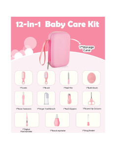 Kit de Cuidado para Bebés Lictin Rosa - 12 Piezas Seguras 2