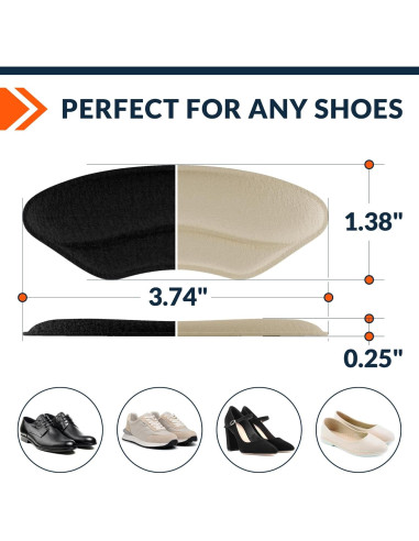 Protectores de Talón Fixic - 5 Pares Beige y Negros - Almohadillas Unisex
