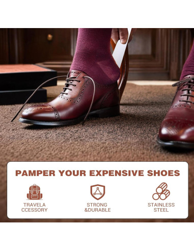 Cuerno de zapato plegable ElevateTech con llavero 18.7 cm