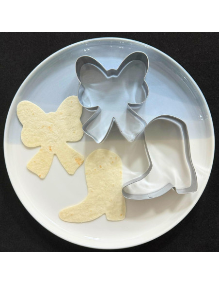 Juego de Cortadores de Galletas Botas y Lazos Auktosmn - 2 Piezas - Acero Inoxidable Juego de Cortadores de Galletas Botas y Lazos Auktosmn - 2 Piezas - Acero Inoxidable