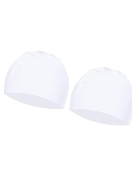 Gorro de Natación de Silicona PATIKIL Unisex Blanco - 2 Piezas Gorro de Natación de Silicona PATIKIL Unisex Blanco - 2 Piezas