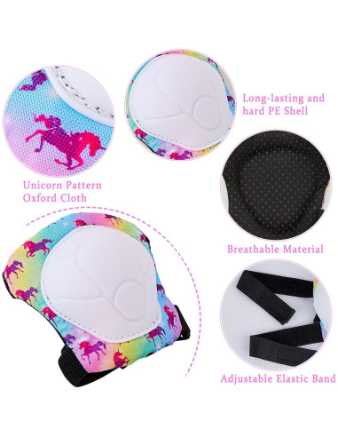Conjunto Protector Rodilleras y Codilleras Bienbee Unicornio 7 Piezas
