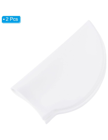 Gorro de Natación de Silicona PATIKIL Unisex Blanco - 2 Piezas Gorro de Natación de Silicona PATIKIL Unisex Blanco - 2 Piezas
