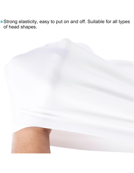 Gorro de Natación de Silicona PATIKIL Unisex Blanco - 2 Piezas Gorro de Natación de Silicona PATIKIL Unisex Blanco - 2 Piezas