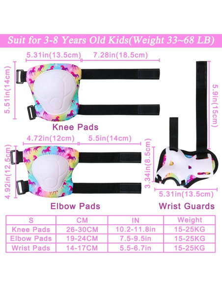 Conjunto Protector Rodilleras y Codilleras Bienbee Unicornio 7 Piezas Conjunto Protector Rodilleras y Codilleras Bienbee Unicornio 7 Piezas