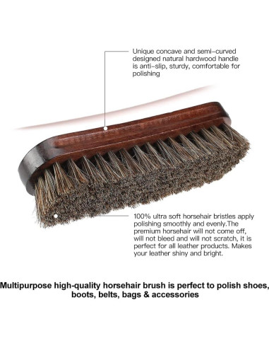 Cepillos para Brillar Zapatos SUPERWASH PLUS - 2 Piezas de Pelo de Caballo