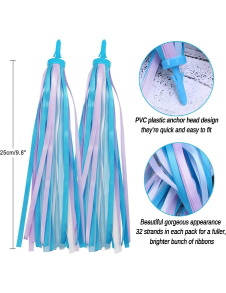 Timbre de bicicleta PLATT para niños con streamers - Azul Timbre de bicicleta PLATT para niños con streamers - Azul