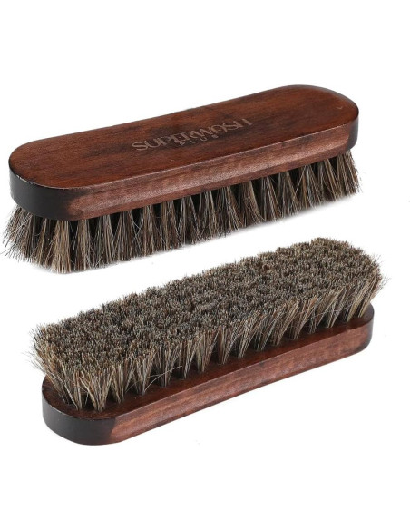 Cepillos para Brillar Zapatos SUPERWASH PLUS - 2 Piezas de Pelo de Caballo Cepillos para Brillar Zapatos SUPERWASH PLUS - 2 Piezas de Pelo de Caballo