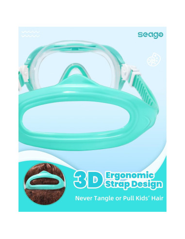 Gafas de Natación Seago para Niños 6-14 Años con Cubierta Nasal