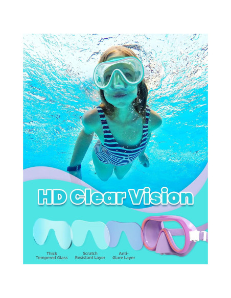 Gafas de Natación Seago para Niños 6-14 Años con Cubierta Nasal Gafas de Natación Seago para Niños 6-14 Años con Cubierta Nasal
