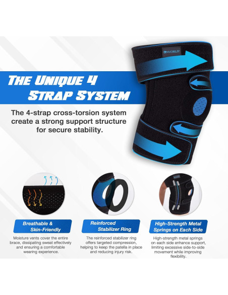 Faja para Rodilla Nvorliy XL-8XL con Estabilizadores - Alivio Dolor Faja para Rodilla Nvorliy XL-8XL con Estabilizadores - Alivio Dolor