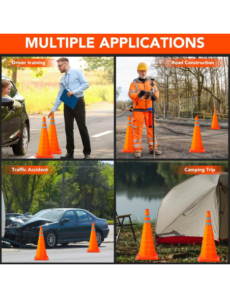 Conos de Seguridad Plegables TENKAIWICK 71 cm - 2 Unidades Conos de Seguridad Plegables TENKAIWICK 71 cm - 2 Unidades
