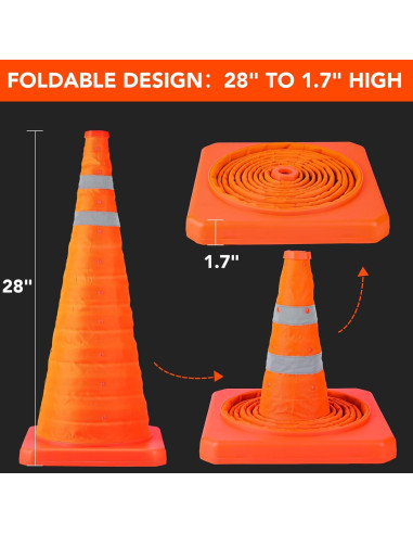 Conos de Seguridad Plegables TENKAIWICK 71 cm - 2 Unidades