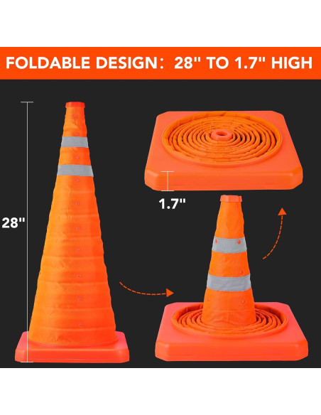 Conos de Seguridad Plegables TENKAIWICK 71 cm - 2 Unidades Conos de Seguridad Plegables TENKAIWICK 71 cm - 2 Unidades