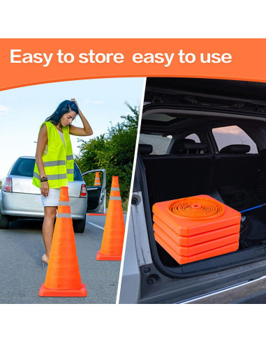 Conos de Seguridad Plegables TENKAIWICK 71 cm - 2 Unidades