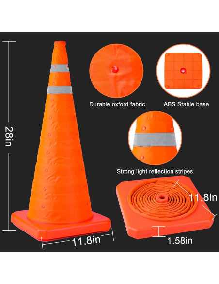 Conos de Seguridad Plegables TENKAIWICK 71 cm - 2 Unidades Conos de Seguridad Plegables TENKAIWICK 71 cm - 2 Unidades