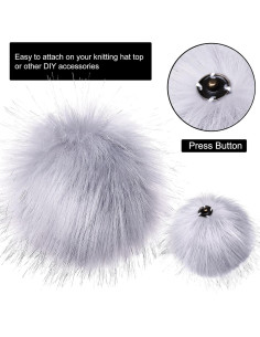 Pompones de Piel Sintética Tatuo 16 Piezas con Botón Presionable 2