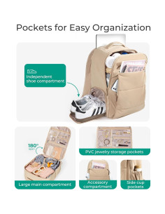 Mochila de Viaje BAGSMART 30L para Portátiles 15.6" Negra 2