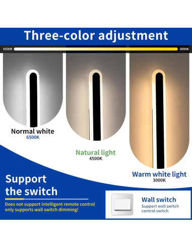 Paquete de 2 Lámparas de Pared LED Daoseolo 60cm IP65 24W