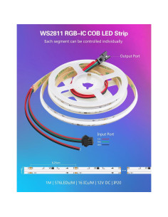 Tira de LED COB 12V ALITOVE 1m 576 LEDs RGB Direccionables 2