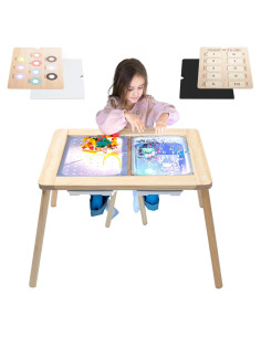 Mesa Sensorial MEKA 6-en-1 para Niños con Paneles Intercambiables