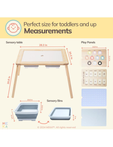 Mesa Sensorial MEKA 6-en-1 para Niños con Paneles Intercambiables