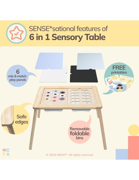 Mesa Sensorial MEKA 6-en-1 para Niños con Paneles Intercambiables Mesa Sensorial MEKA 6-en-1 para Niños con Paneles Intercambiables