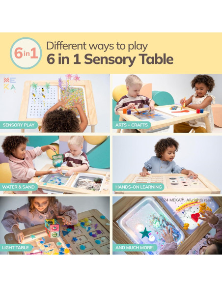 Mesa Sensorial MEKA 6-en-1 para Niños con Paneles Intercambiables Mesa Sensorial MEKA 6-en-1 para Niños con Paneles Intercambiables