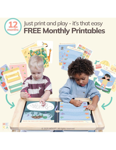 Mesa Sensorial MEKA 6-en-1 para Niños con Paneles Intercambiables