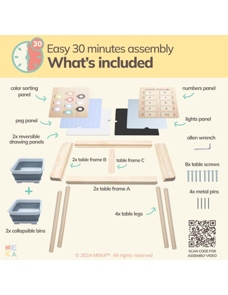 Mesa Sensorial MEKA 6-en-1 para Niños con Paneles Intercambiables Mesa Sensorial MEKA 6-en-1 para Niños con Paneles Intercambiables