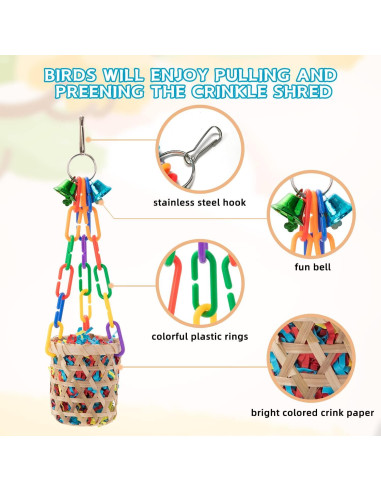 Juguetes para Aves RLRICH - 6 Paquete Coloridos para Loros