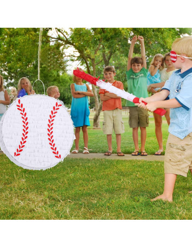 Piñata de Béisbol Deekin con Palo, Antifaz y Confeti