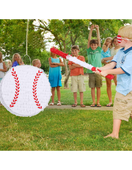 Piñata de Béisbol Deekin con Palo, Antifaz y Confeti Piñata de Béisbol Deekin con Palo, Antifaz y Confeti