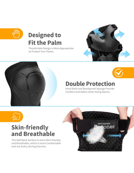 Conjunto Protector RUNDONG para Niños: Rodilleras, Codilleras y Muñequera