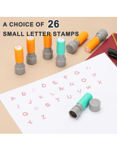 Sello de Letras PATIKIL Letra S con Tinta Roja y Carcasa Verde