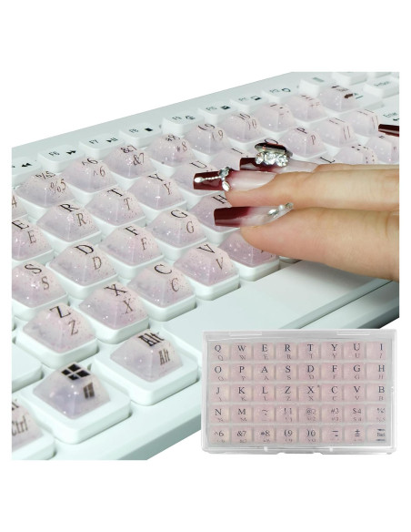 Etiquetas de Teclado Silicona Ivaso 80 Pcs Rosa Brillante Etiquetas de Teclado Silicona Ivaso 80 Pcs Rosa Brillante