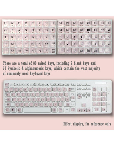 Etiquetas de Teclado Silicona Ivaso 80 Pcs Rosa Brillante