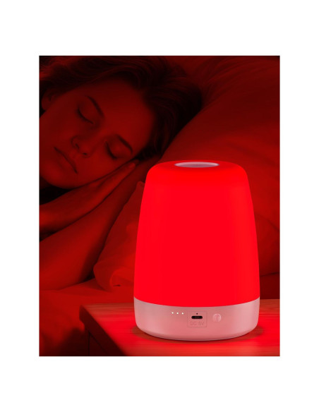 Lámpara Nocturna Roja UTK con Control Táctil y Temporizador Lámpara Nocturna Roja UTK con Control Táctil y Temporizador