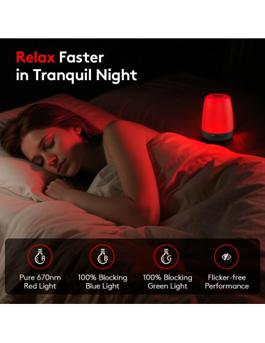 Lámpara Nocturna Inalámbrica XKETA 670nm para Sueño Mejorado