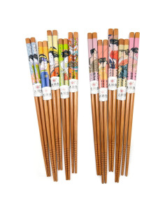 10 Pares de Palillos de Bambú Reutilizables LANHUTHS 22.5 cm